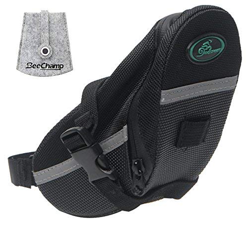 BeeChamp Bike Bicycle Strap-on Saddle Bag Cycling Under Seat Tail Wedge Pack Waterproof Seatpost Tool Kit Pouch