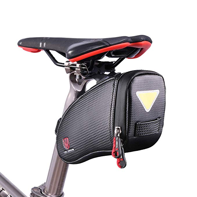 WHEEL UP Strap-On Bike Bag Under Seat Pack Waterproof Wedge Saddle Bag/Seat Bag for Cycling