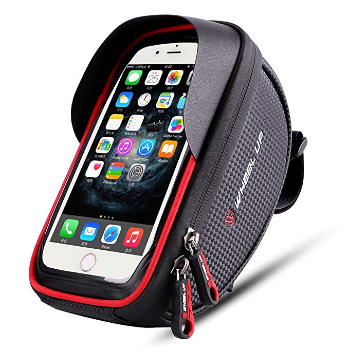 Wallfire Bike Phone Mount Bag, Bicycle Frame Bike Handlebar Bags with Waterproof Touch Screen Phone Case