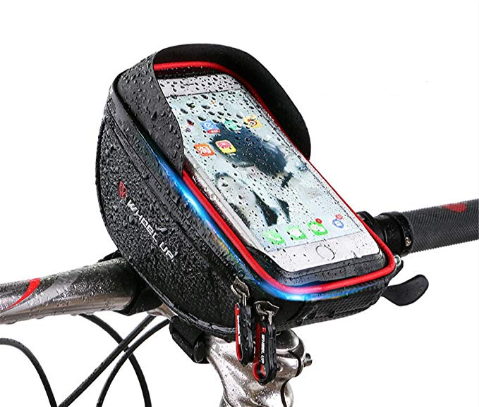 Waterproof Touch Screen Bicycle Phone Handbar Bag,Handlebar Holder GPS when Cycling For iPhone 7 Plus 6s 6 plus 5s 5 / Samsung Galaxy s7 s6 note 7 Cellphone Below 6.0 Inch With Sun Visor