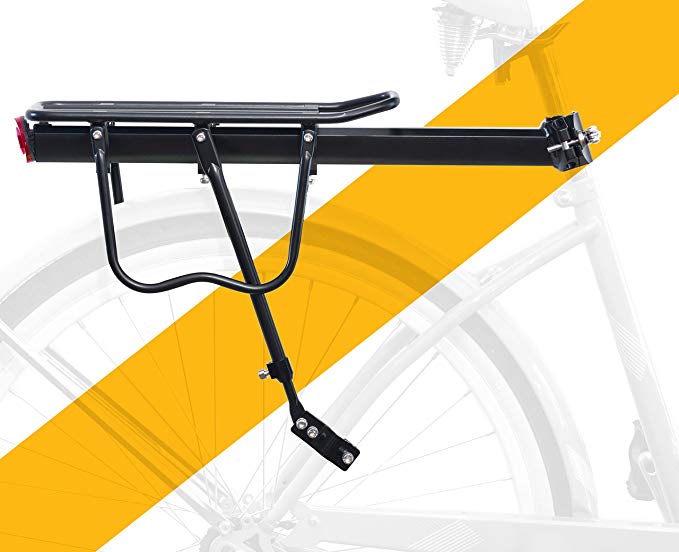 BoG Products Rear Bike Rack Heavy Duty Alloy Bicycle Carrier 110 Lb Capacity Easy to Install Guaranteed Satisfaction & Durability