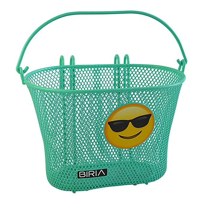 Biria Basket with Hooks Emoji, Removable, Wire mesh Small, Kids Bicycle Basket