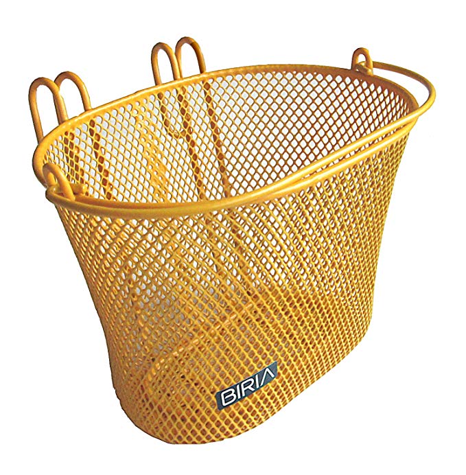 Biria Basket with hooks Yellow/Orange, Front, Removable, wire mesh SMALL kids Bicycle basket, Yellow/Orange