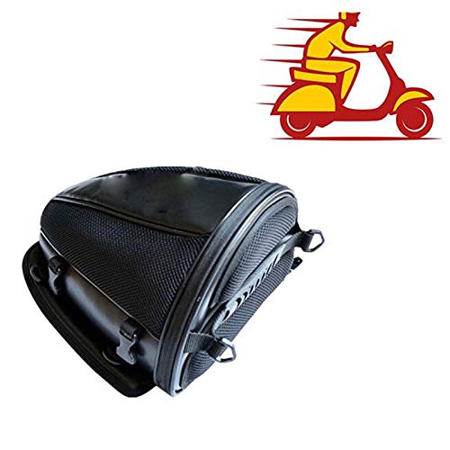 vinmax Motorcycle Backseat Saddle Bags Bicycle Cycling Basket Handle Bar Bag Waterproof for Travel Riding Tail Rack Bag,Black