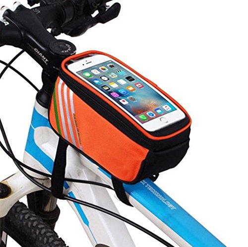 Universal Touch Screen Bike Bicycle Handlebar Frame Pannier Front Top Tube Bag Pouch Case Suitable for iphone 6plus 7plus 8plus Galaxy S8 S8plus S9plus HTC U11 HTC U12 Plus LG G6 G6 Plus G7 V35 V30S