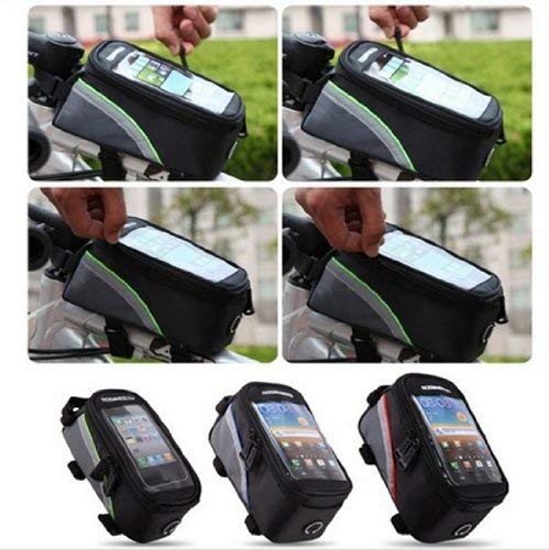 Panlong Roswheel Bicycle Bike Front Tube Top Tube Cell Phone Bag Frame Bag-4.8 Green