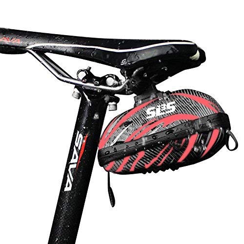 SLS3 Small Bike Saddle Bag Under Seat | Cycling Pouches Pack | Road/Mountain Bicycle Bags | Water Resistant Wedge Bag | Hard Shell Seat Post Bags | Click-On Saddlebag Bike