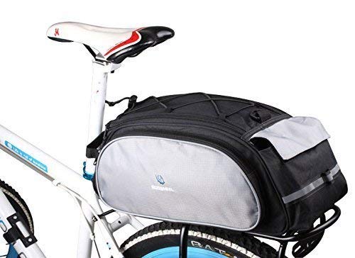 Roswheel New Arrival Bike Bicycle Rack Bag Seat Cargo Bag Rear Pack Trunk Pannier Handbag Multifunctional Bag (Black&Grey)