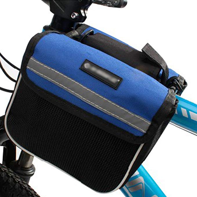 PANDA SUPERSTORE Bike Bicycle Frame Pannier Front Tube Bag Double Saddle Bag (Blue)