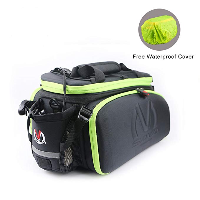 SAVADECK Bike Rack Bag, Bike Trunk Bag Multifunction Waterproof Cycling Road Bicycle Pannier Rack Rear Trunk Carrier Commuter Bag