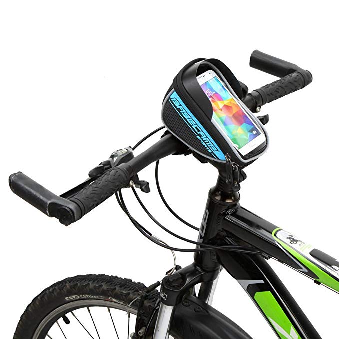 CROMI Waterproof Touchscreen Mountain Bike Road Bicycle Cycling Front Frame Bag Top Tube Handlebars Bag for 5.5 Inch Cellphone