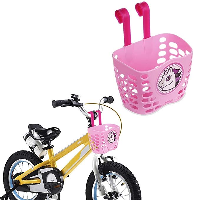 Little-Sweet Kid's Bike Basket, Cute Cartoon Pattern Bicycle Handlebar Basket for Kids