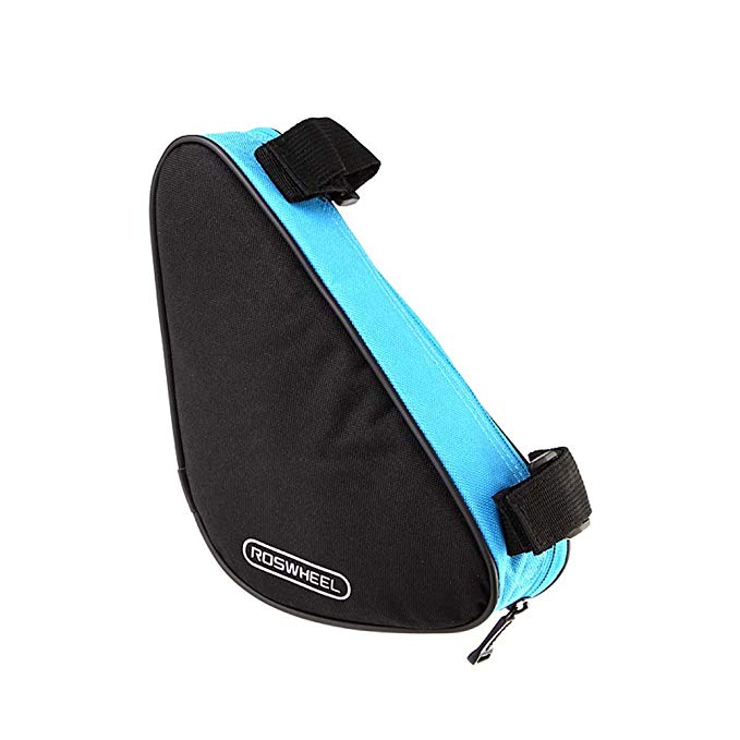 ROSWHEEL Blue + Black Bicycle Triangular Bag Fashion Premium Cycling Bike Front Frame Tube Pouch Sleeve Bag