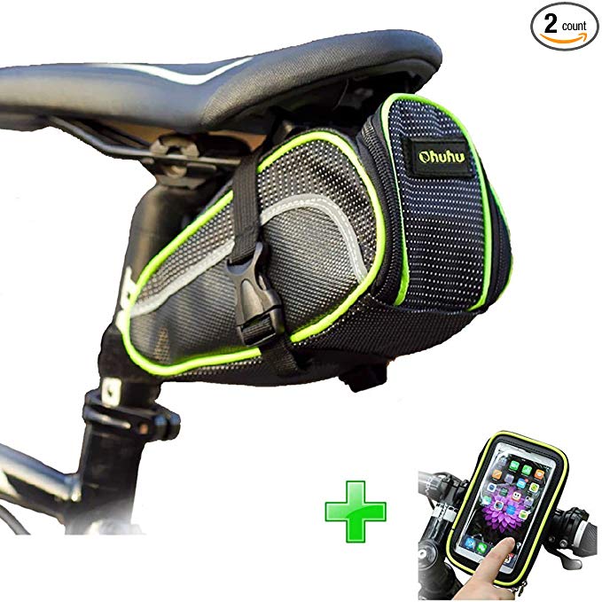 Ohuhu Bicycle Strap-on Saddle Bag / Seat Bag + Bike Phone Holder Bag