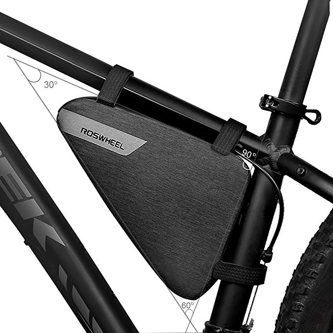 Roswheel Bicycle Triangle Frame Bag, Bicycle Saddle Bag Cycling Bicycle Bike Bag Top Tube Triangle Bag Front Saddle Frame Pouch Outdoor MTB Road Bike Front Bag