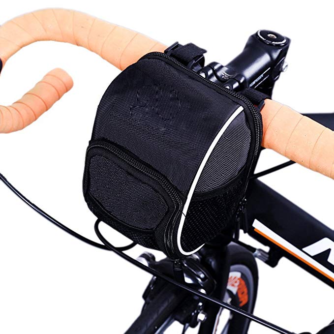 Soldcool Cycling Bike Bicycle Handlebar Bags Front Baskets Black with FREE Rain Cover