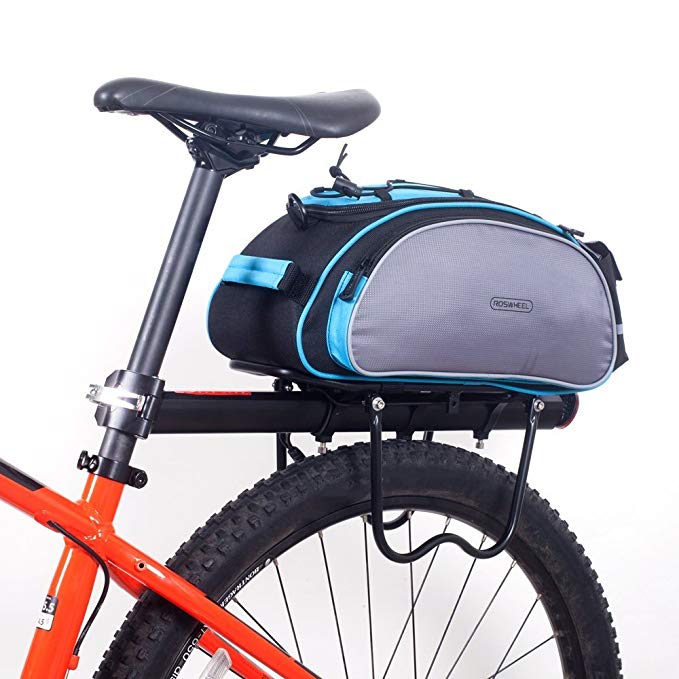 ROSWHEEL Cycling Bicycle Bike Rack Bag BLUE Seat Cargo Bag Rear Pack Trunk Pannier Handbag Back Frame Pannier Backseat Bag Outdoor