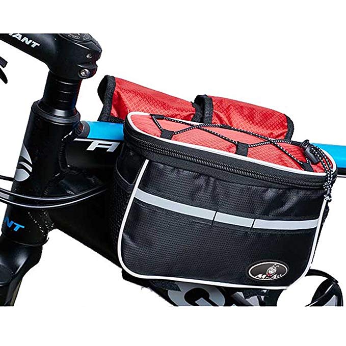 Mr.Ant Bicycle front basket frame tube handlebar zipper rainproof bag with rain cover