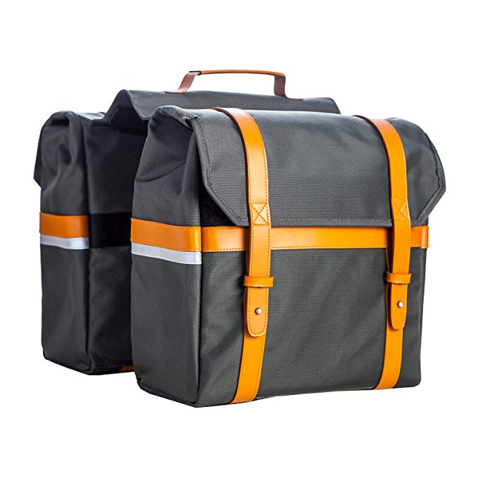 Walco W0369-GY City Chic Series Commuter Pannier, Grey/Orange, 25 L