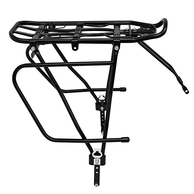 Lumintrail Bicycle Rear Frame Mounted Cargo Rack for Disc Bikes Height Adjustable Commuter Carrier