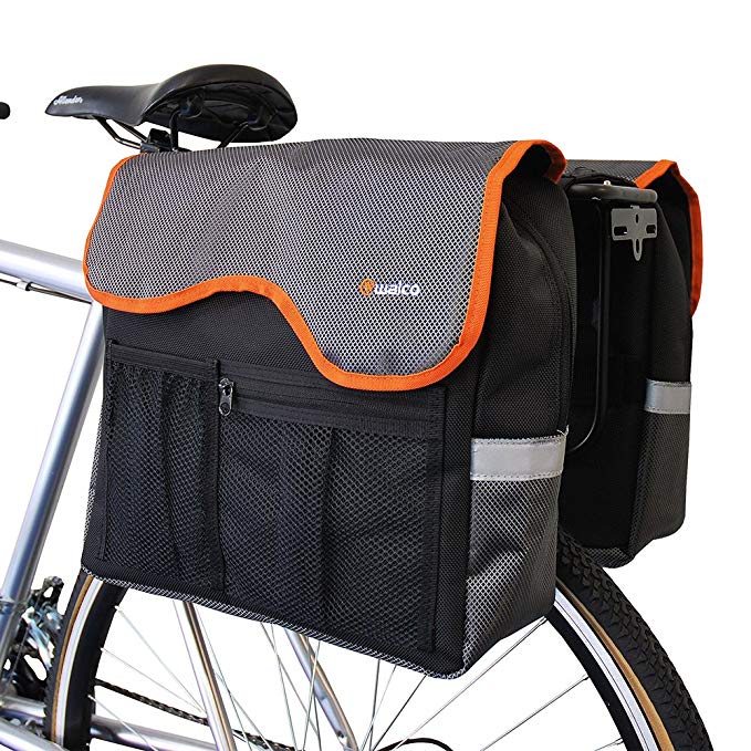 Walco Movepak 2-in-1 Bike Pannier, Black/Orange, 22 L