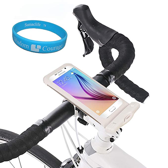 SumacLife Cycling Cellphone Bike Mount Bicycle Waterproof Holder Pouch Case Samsung Galaxy S6 / S5 Active Sport/Alpha TM Wisdom