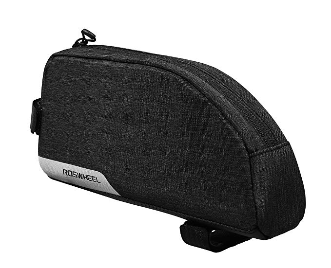 Roswheel Essentials Series 121468 Bike Frame Bag Bicycle Top Tube Pack Cycling Accessories Pouch Cell Phone Holder, Black