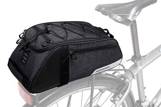 Roswheel Essentials Series 141466 Bike Trunk Bag Bicycle Rear Rack Pack Cycling Accessories Pannier, 8L Capacity