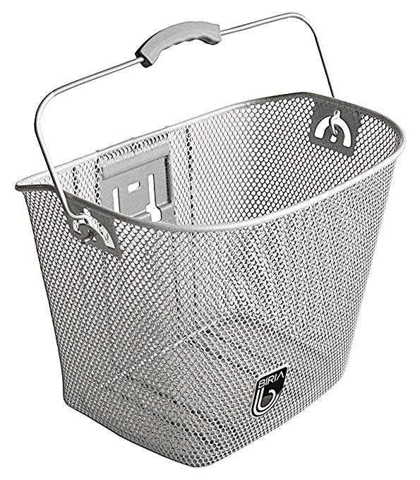 MTS Basket with Bracket Silver, Front Quick Release Basket, Removable, Wire Mesh Bicycle basket, NEW, Silver