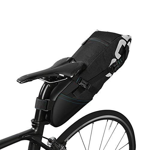 E-Goal Roswheel Tear-Resistant Polyester Bicycle Saddle Bag Under Back Seat Bag with Rollable Opening and Reflective Logo for Outdoor Sports Cycling, Mountain, Bike Bicycle Back Seat Pack Storage Bag