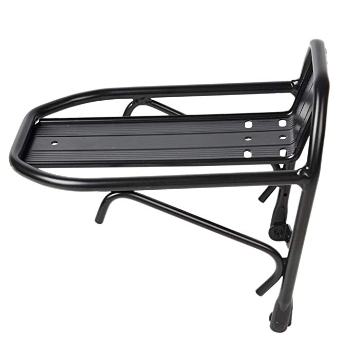 vanpower Bike Bicycle Front Rack Aluminum Bicycle Front Racks Carrier Black Alloy Bike Front Shelf Cargo Luggage Bicycle Cycling