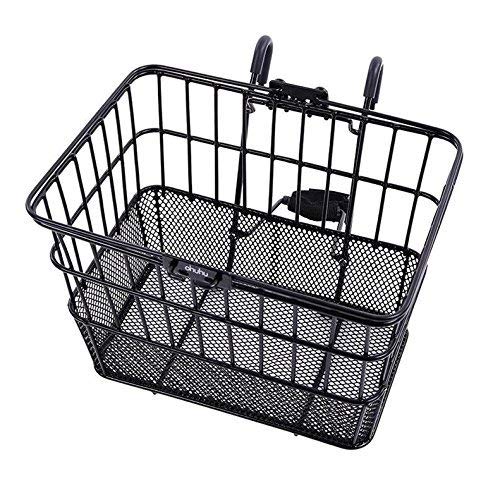 Ohuhu Bike Basket Rust-Proof Quick Release Front Handlebar Bicycle Lift Off Baskets with Holder, Mesh Bottom