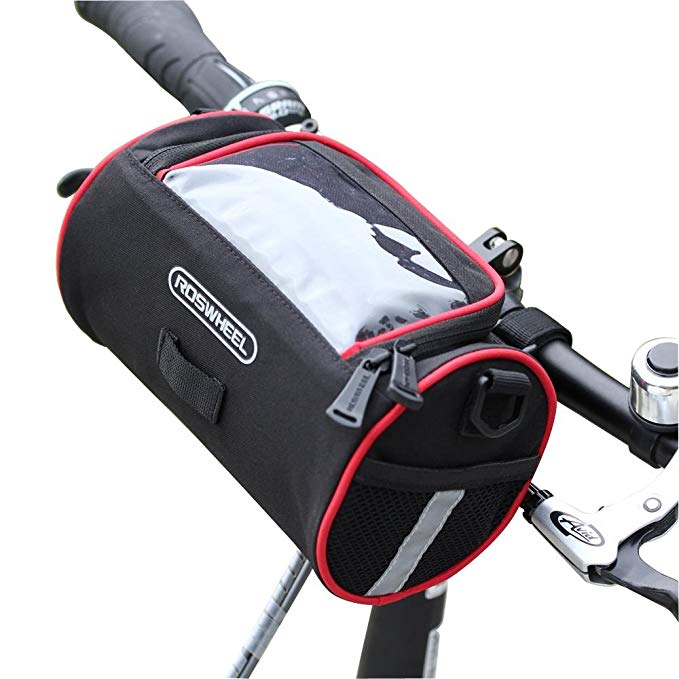 TRADERPLUS Bike Basket Bicycle Handlebar Bag with Shoulder Strap for Cruisers Mountain Road MTB Bike