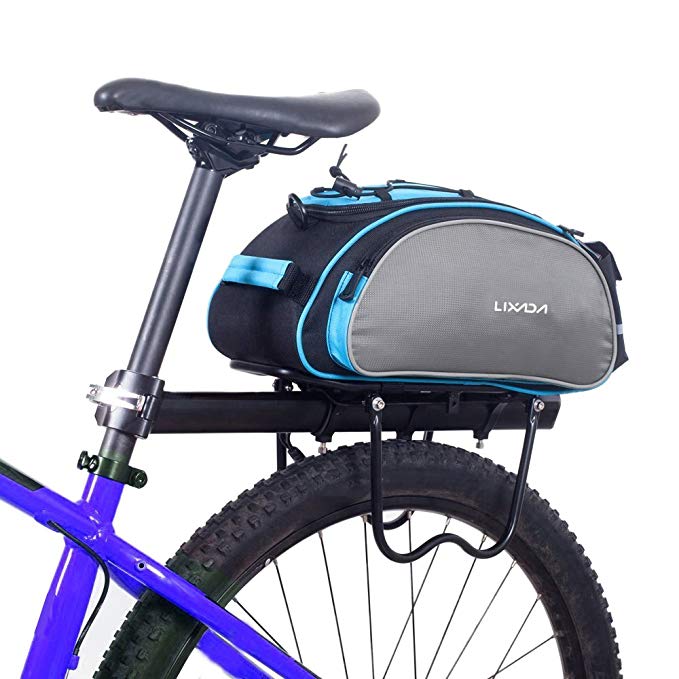 Lixada Bicycle Rack Bag Multifunction Waterproof MTB Bicycle Pannier Bag Bike Rear Seat Bag Cycling Cargo Carrier Bag Trunk Bag Handbag (13L/25L Optional)