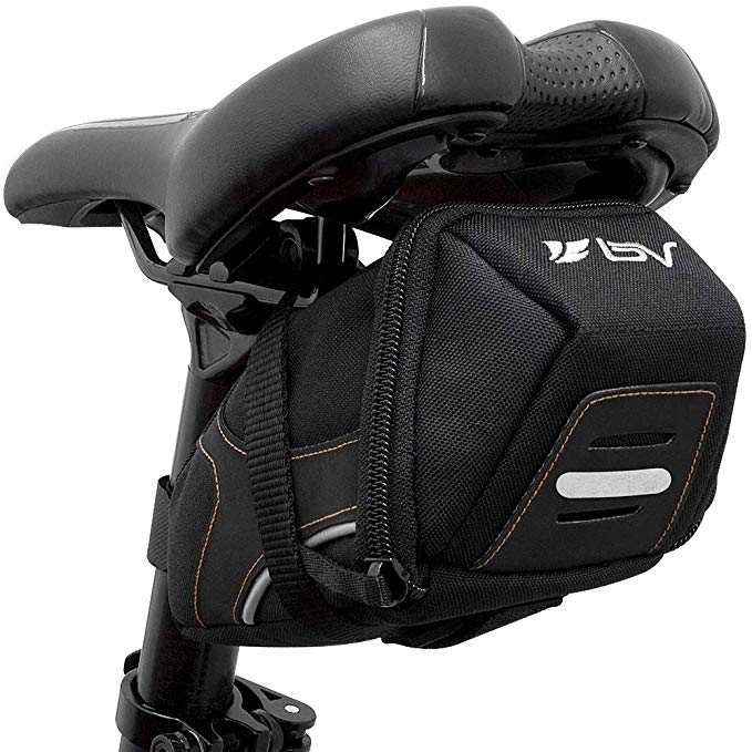 BV Bicycle Y-Series Strap-On Bike Saddle Bag / Bicycle Seat Pack Bag, Cycling Wedge with Multi-Size Options