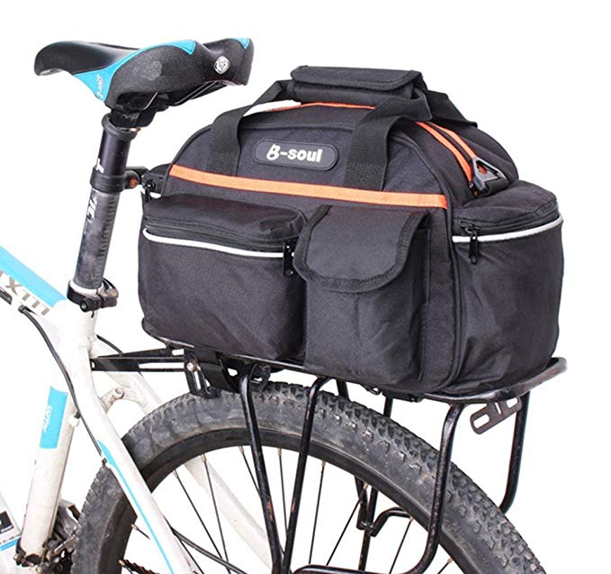 Bike Rear Seat Bag Outdoor Bicycle Cycling Tail Storage Bag Rack Trunk Pouch Handbag Package Rack Back Rear Seat Tail Carrier Trunk