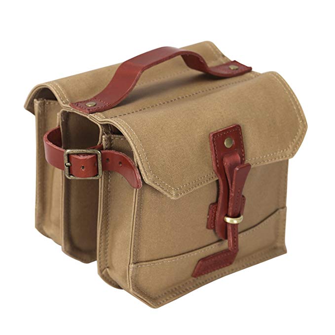 TOURBON Waterproof Canvas Bike Pannier Bag Bicycle Frame Pack