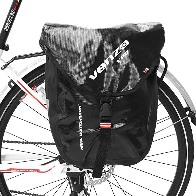 Venzo 600D TPU Polyester Waterproof Bike Bicycle Rear Pannier Bag