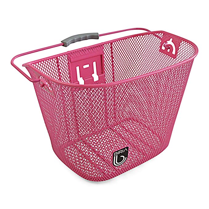 Bicycle Basket with Bracket Pink, Front Quick Release Basket, Removable, Wire Mesh Bicycle basket, NEW, Pink