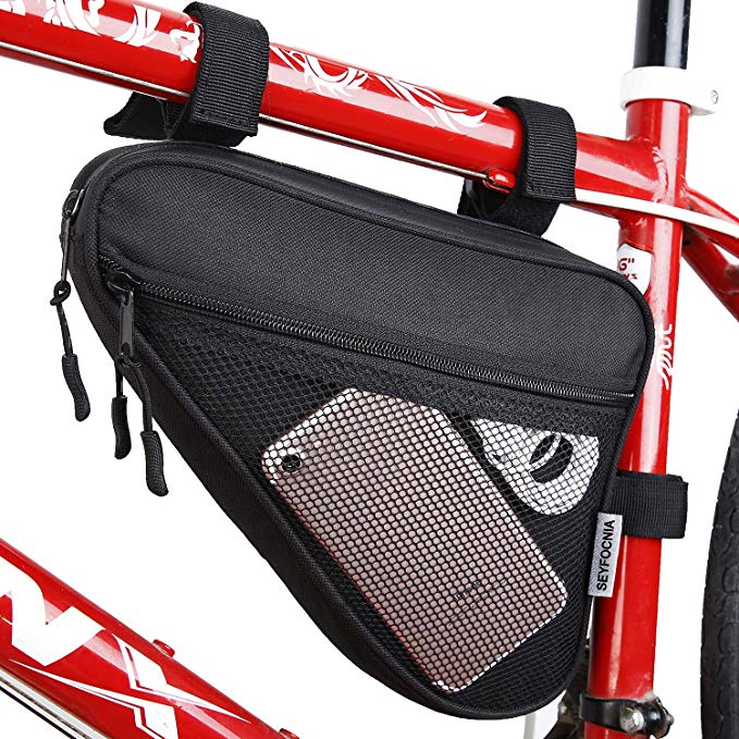 SEYFOCNIA Bike Bag,Bike Saddle Bag,Multiple Pockets Road Bike Triangle Frame Bag for Cycling