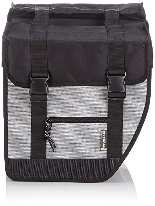 Basil Tour XL Double Bicycle Bag (Black/Silver)