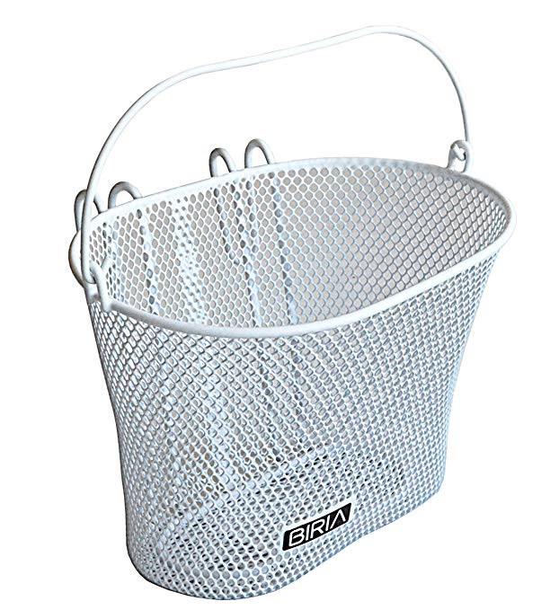 Biria Basket with Hooks White, Front, Removable, Wire mesh Small, Kids Bicycle Basket, White